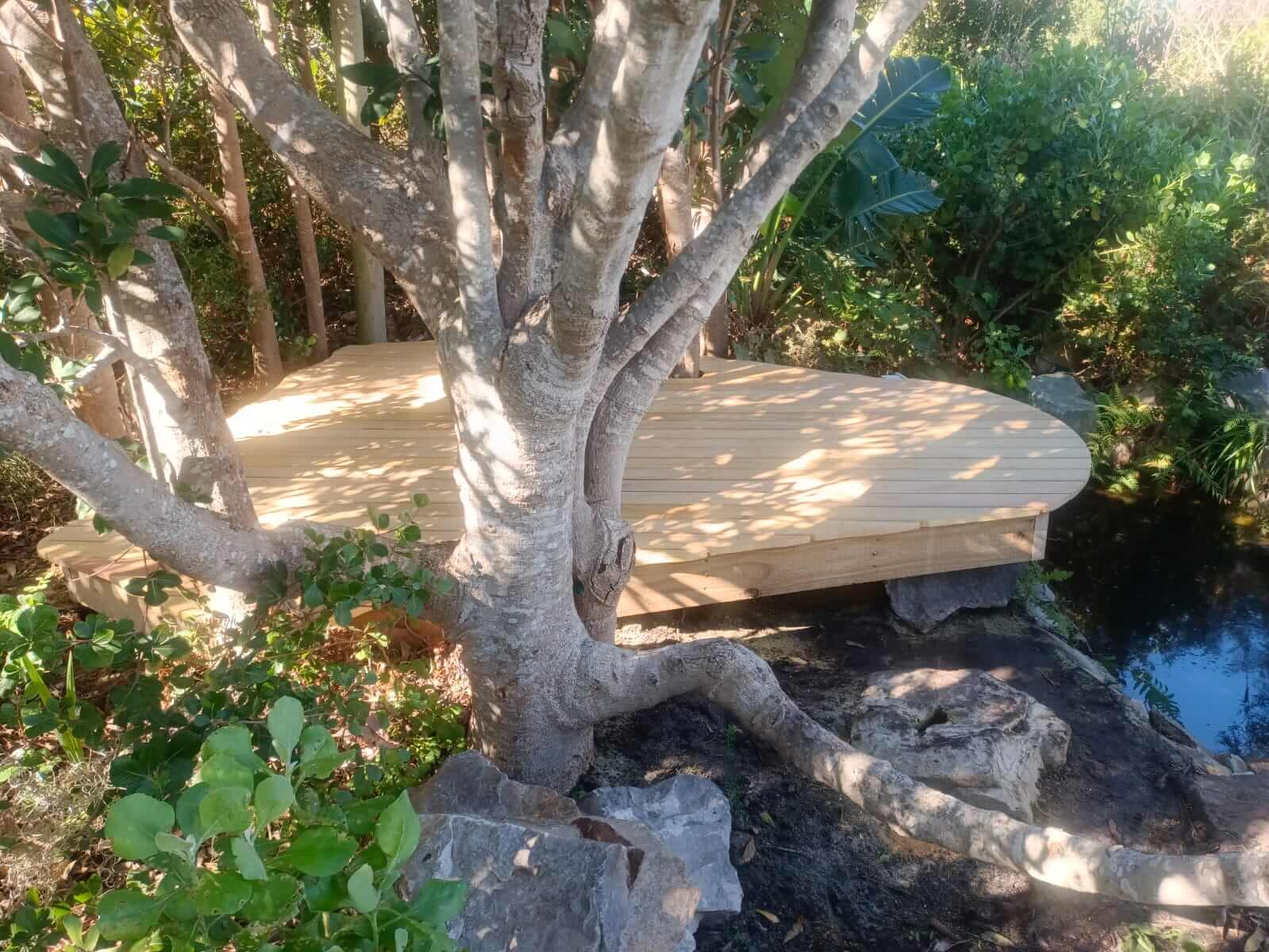 Organic deck around trees